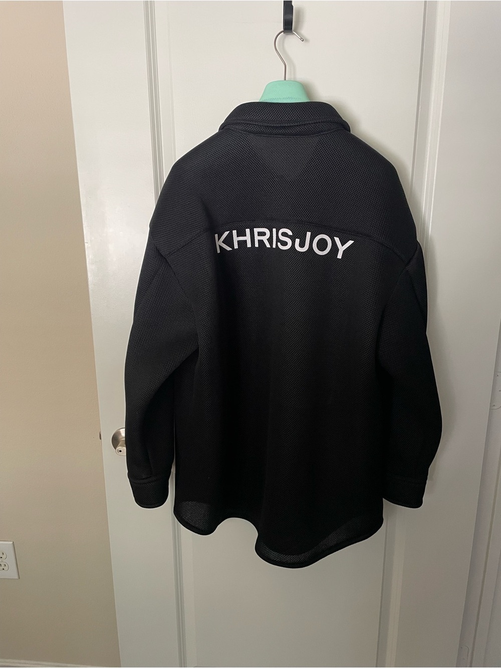 KHRISJOY Oversized Boyfriend Shirt Jacket Black Size 01 NWT